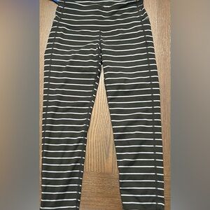 Athleta Black and White Striped Kids Leggings